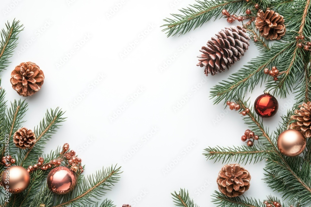 merry christmas decoration on white background , ai merry christmas decoration on white background , ai