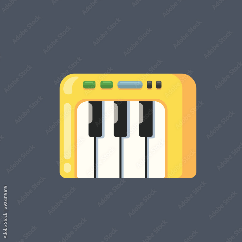 mini piano in flat vector design. mini piano in flat vector design.
