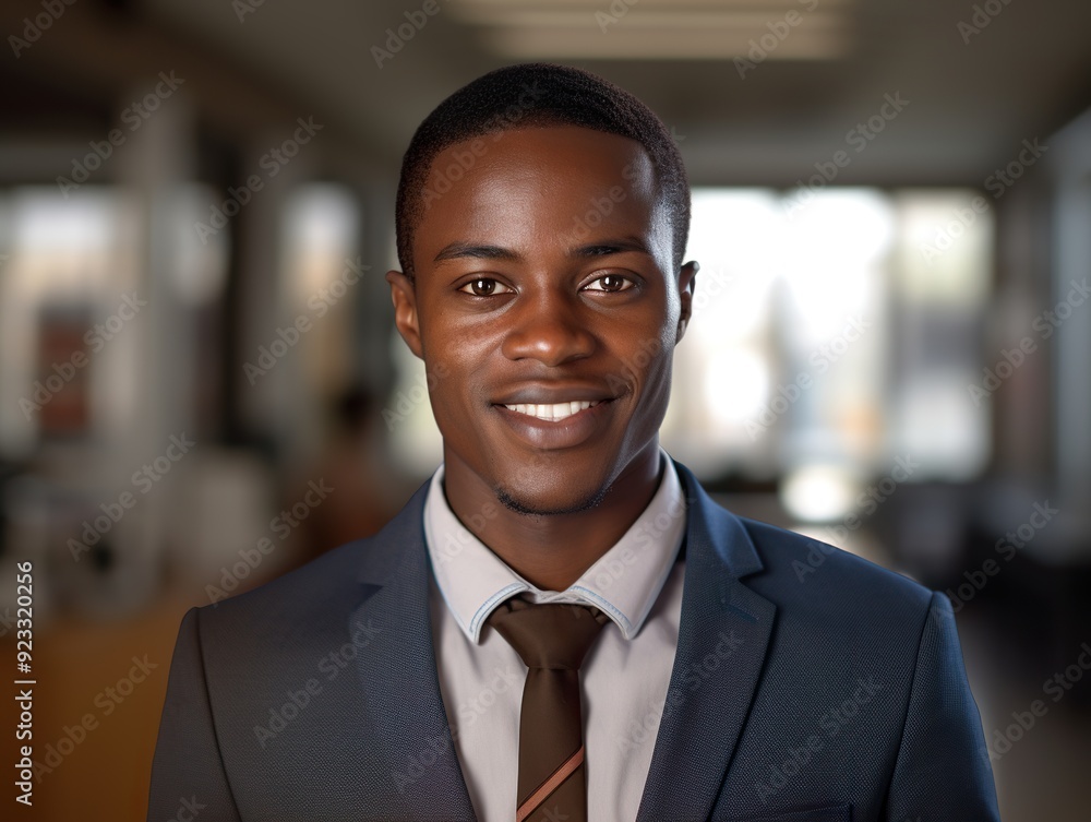 Portrait Attractive African young confident business man in business professional working office. Portrait Attractive African young confident business man in business professional working office.