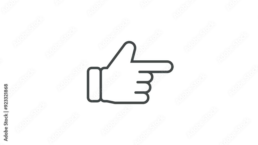 Hand cursor finger animation button click. Hand cursor finger animation button click.