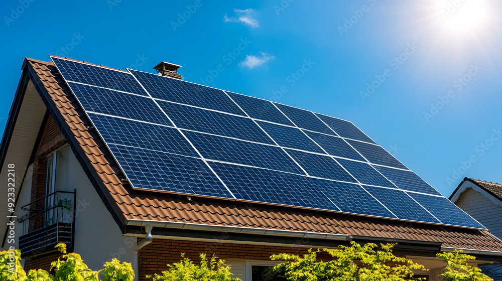 Fototapeta premium Solar panels on the roof