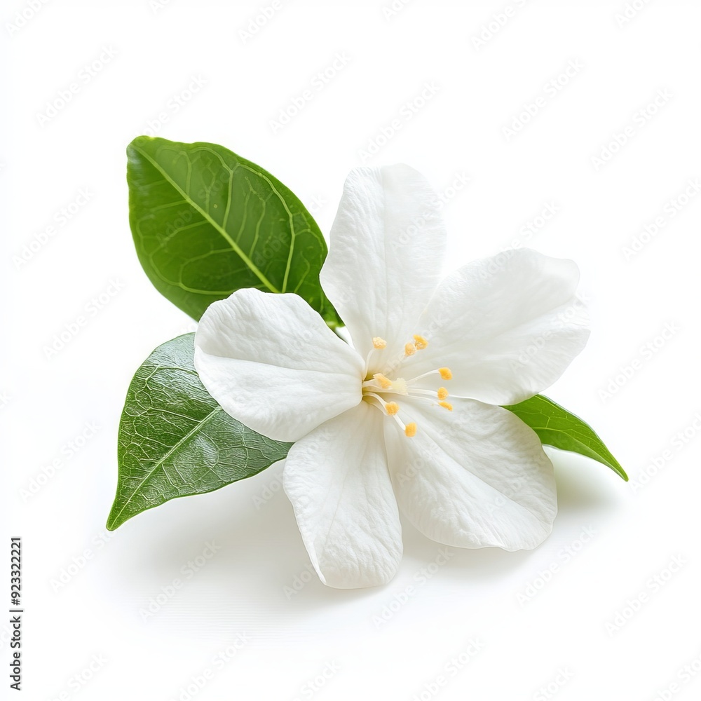 Obraz premium Close up of jasmine flower on an isolated white background