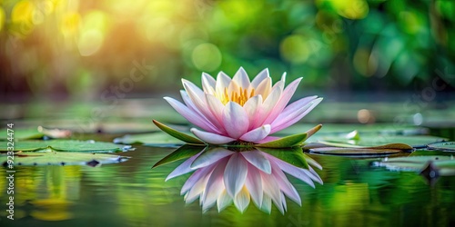 Water lily floating delicately in serene pond , water lily, pond, nature, floral, floating, serene, peaceful, beauty, outdoor