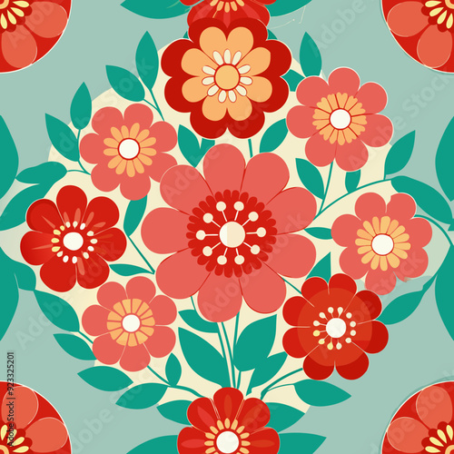 Wallpaper Mural seamless floral pattern Torontodigital.ca