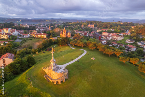 Aerial view of Comillas on north of Spain
