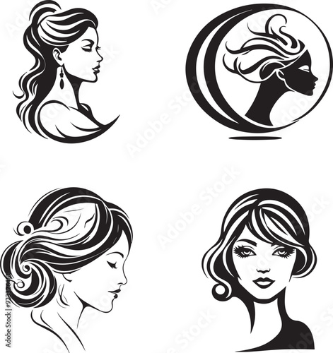 lady modern vector icon art