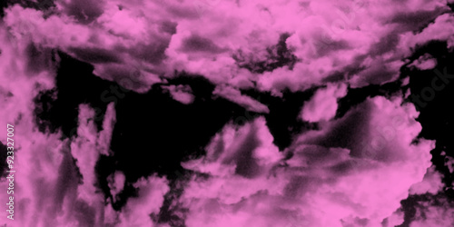 Abstract watercolor background. colorful sky with clouds. Abstract painting banner. Pink, Black background of smoke vapes mist or smog. Luxury smoke on black background. 