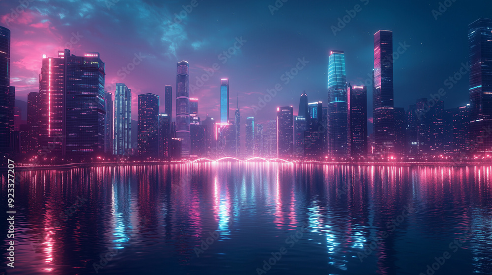 Fototapeta premium A futuristic cityscape