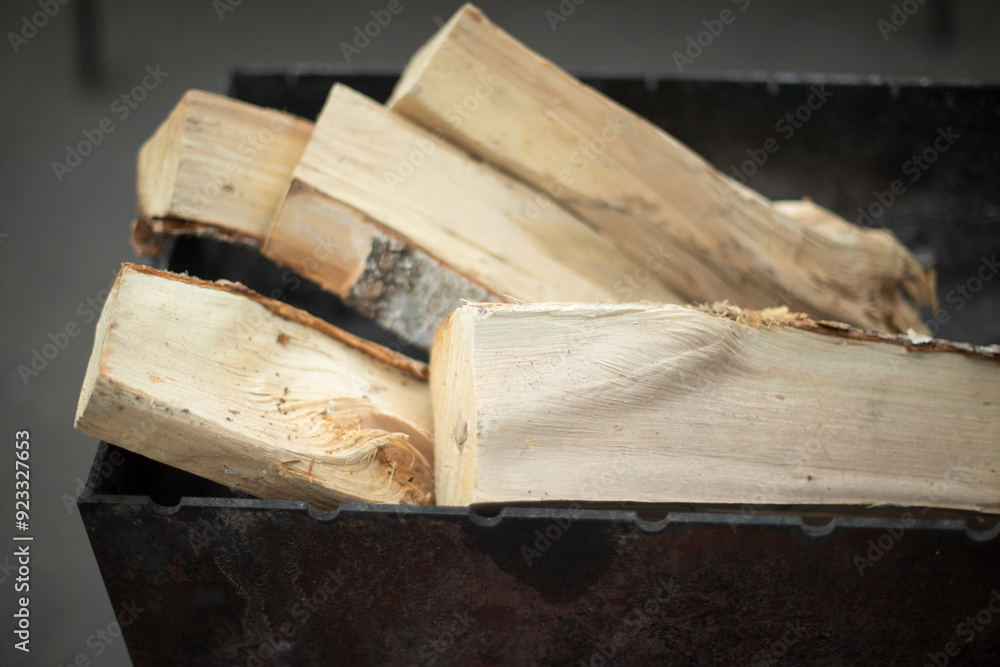 Birch wood. Wood for the stove. Hearth on the street. Birch wood. Wood for the stove. Hearth on the street.