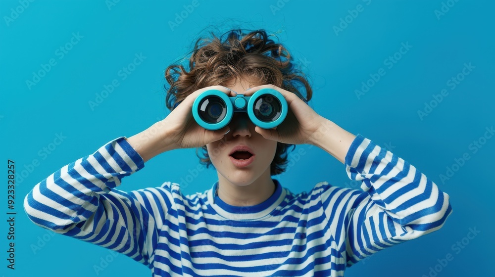 The person with binoculars The person with binoculars