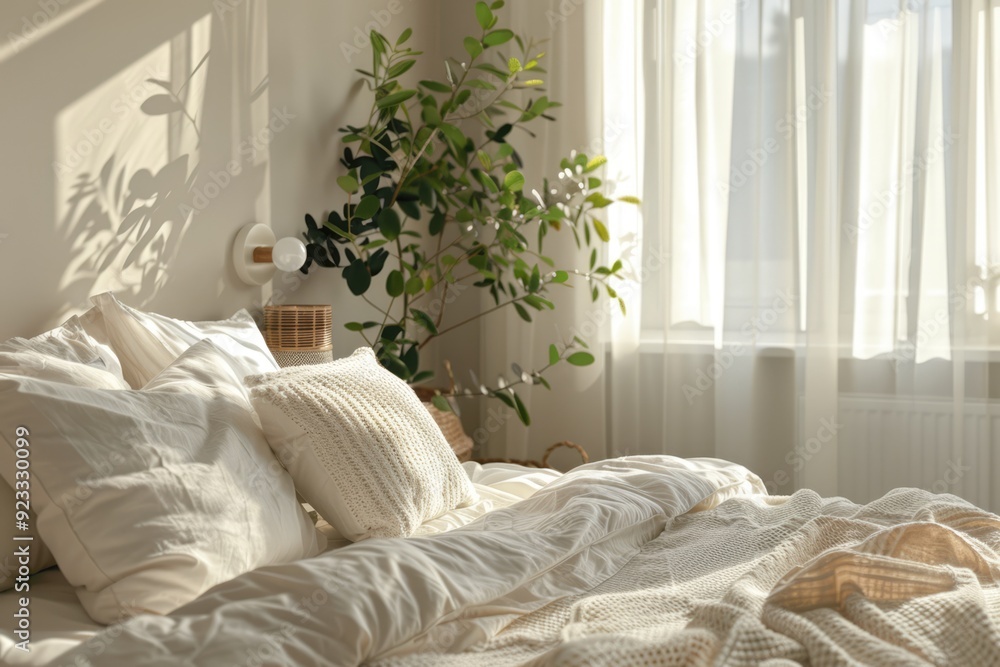 stylish bedroom with comfortable white bed stylish bedroom with comfortable white bed