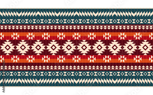 Navajo pattern Aztec geometric seamless pattern for use in fabric, carpets, wallpaper, clothing, batik, quilts, and crafts