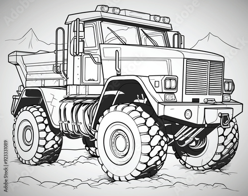 coloring book for kids, construction cars