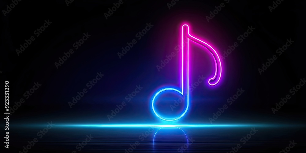 Neon music note on a black background, neon, music, note, vibrant, glowing, abstract, electric, nightlife, concert, jazz, orchestra Neon music note on a black background, neon, music, note, vibrant, glowing, abstract, electric, nightlife, concert, jazz, orchestra