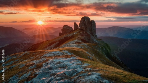 sunset over the mountains