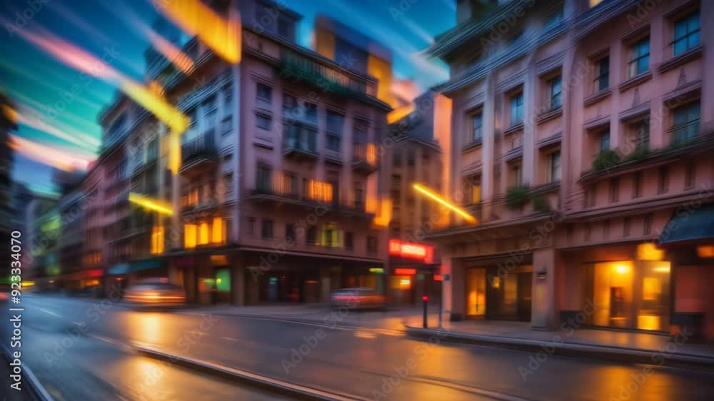 Cityscape with street and cars