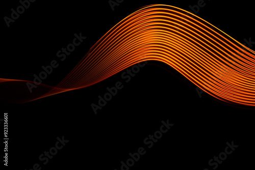 Abstract technology banner design. Digital neon lines on black background. High quality photo