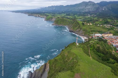 Aerial view of Ribadesella in north of Spain