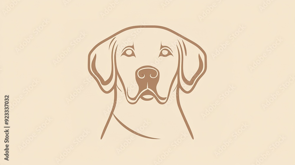 Fototapeta premium Minimalist Logo Illustration of a Light-Colored Labrador Mix Dog: Elegant and Friendly Design