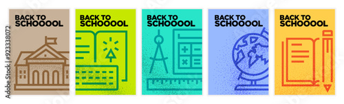 Back to school concepts. Vector illustration posters and banners of education, learning, back to school, university, online course and training, distance education and e-learning.