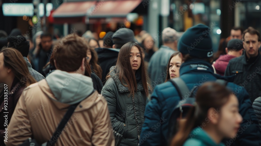 A busy urban scene filled with people on the move, capturing the dynamic energy and diverse culture of city life on a typical day. A busy urban scene filled with people on the move, capturing the dynamic energy and diverse culture of city life on a typical day.