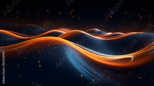 Abstract digital artwork featuring a dynamic wave