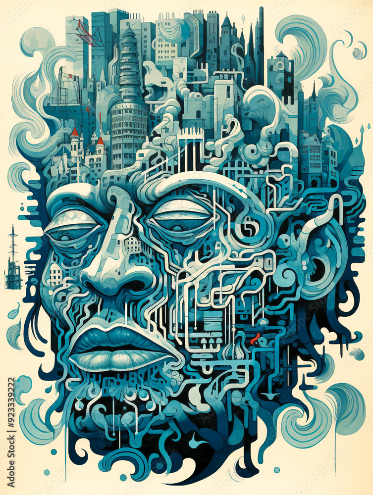 Surreal illustration of a mental disorder Surreal illustration of a mental disorder