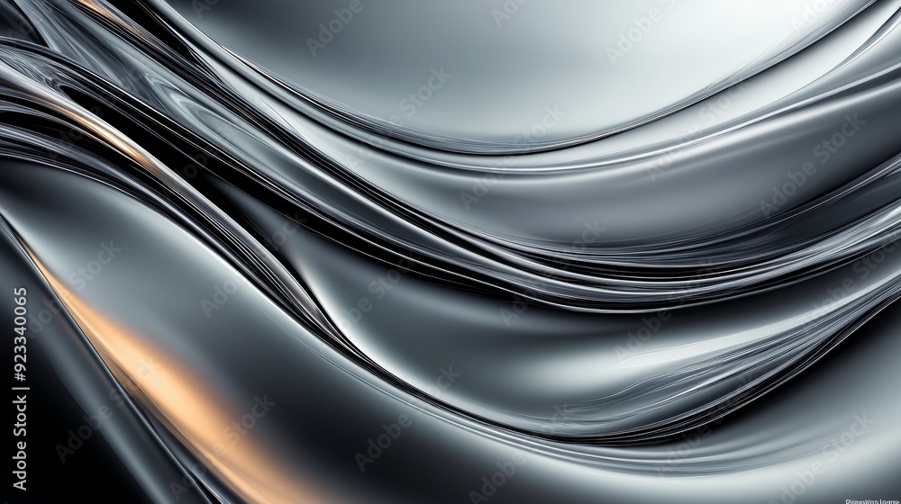 A stunning close-up of flowing metallic fabric, showcasing smooth curves and reflections, perfect for modern design and art projects. A stunning close-up of flowing metallic fabric, showcasing smooth curves and reflections, perfect for modern design and art projects.