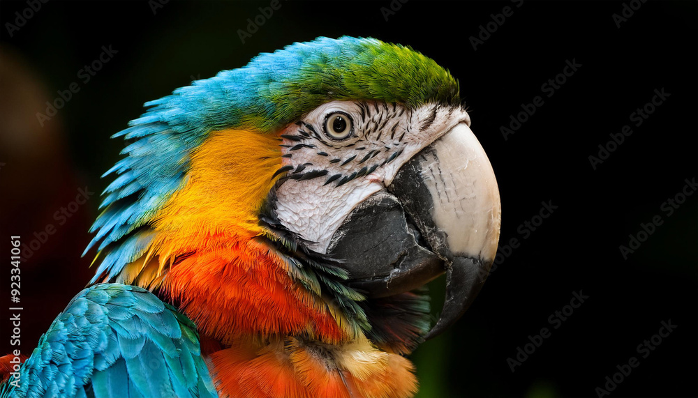 a Macaw, Emphasizing Its Stunning Plumage and Vibrant Colors a Macaw, Emphasizing Its Stunning Plumage and Vibrant Colors