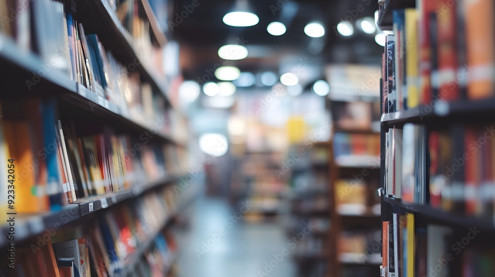 Blurred bookstore background Blurred bookstore background