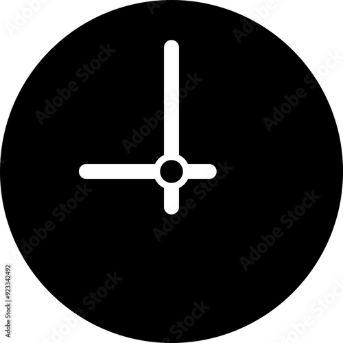 Clock icon. Silhouette style. Time sign.
