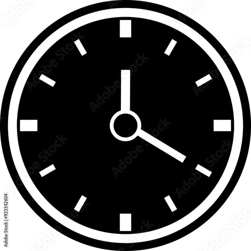 Clock icon. Silhouette sign. Time icon.