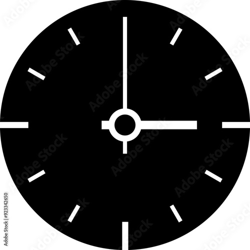 Time clock icon. Silhouette sign.