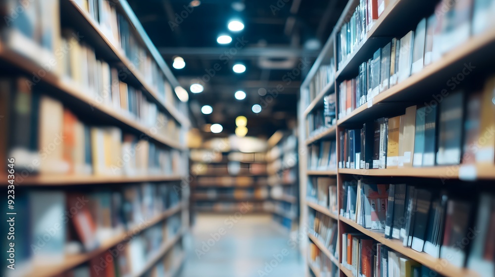 Blurred bookstore background Blurred bookstore background