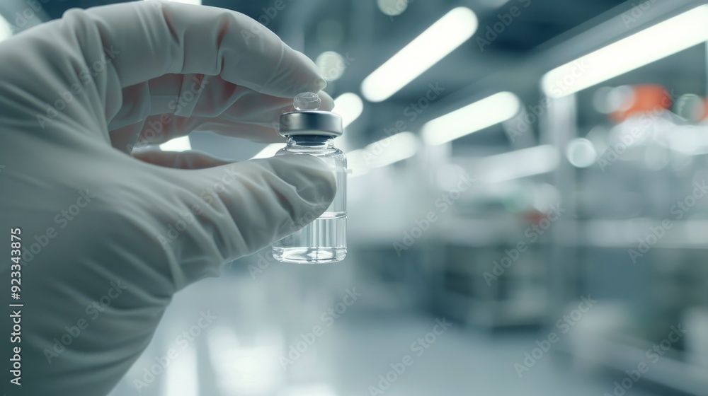 A gloved hand displays a small vial in a high-tech lab, signifying advanced research and state-of-the-art technology. A gloved hand displays a small vial in a high-tech lab, signifying advanced research and state-of-the-art technology.