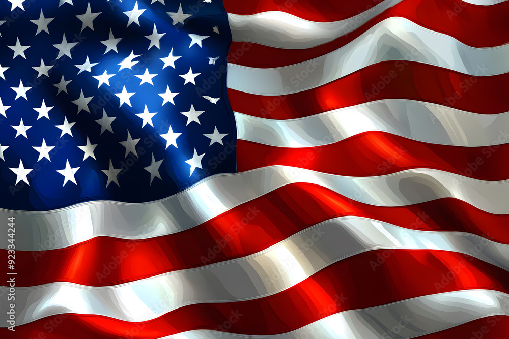 Fototapeta premium Illustration of the USA national flag