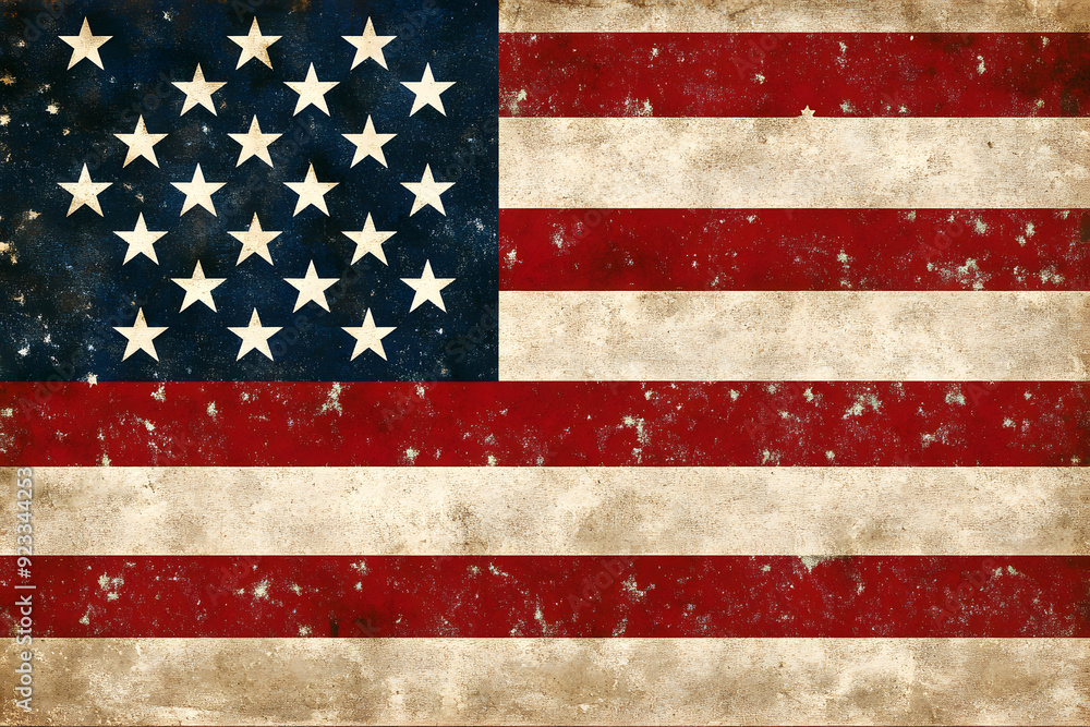 Fototapeta premium Illustration of the USA national flag