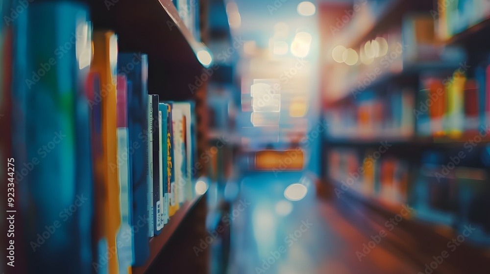 Blurred bookstore background Blurred bookstore background