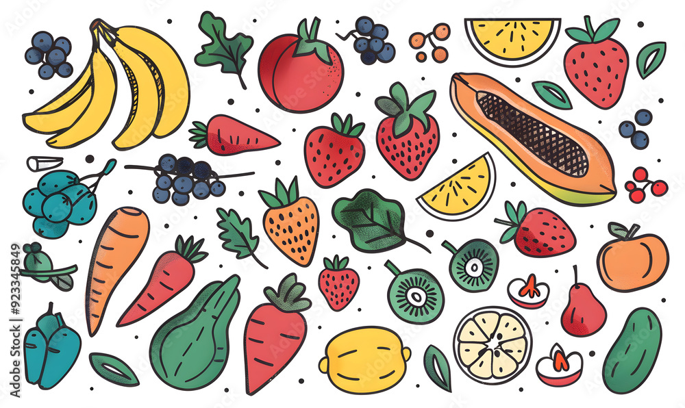 vegetable and fruits photo or illustrator on white background vegetable and fruits photo or illustrator on white background