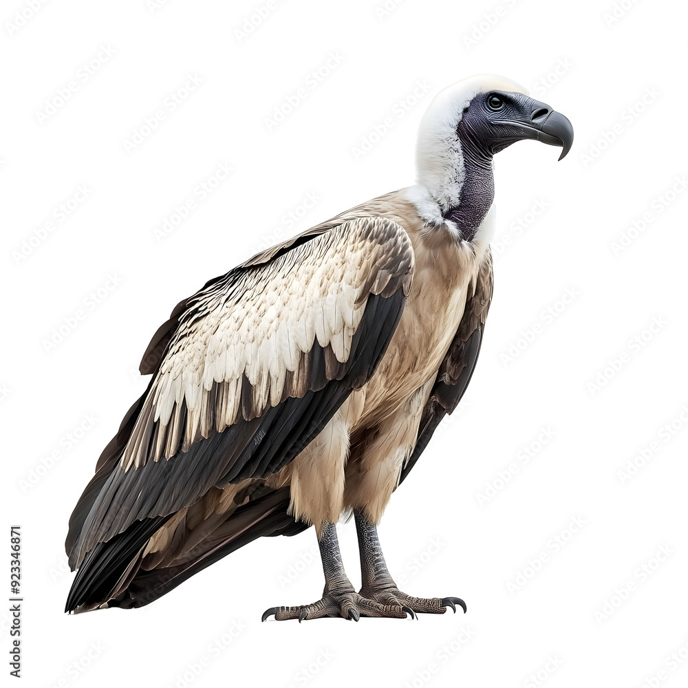 Regal Vulture in Detail on Plain White Background transparent png Regal Vulture in Detail on Plain White Background transparent png