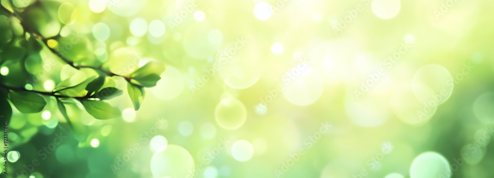 Spring background - abstract banner - green blurred bokeh lights Spring background - abstract banner - green blurred bokeh lights