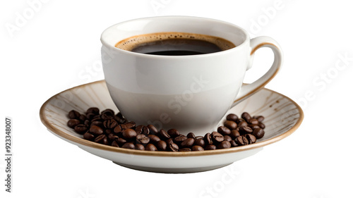 cup of coffee with beans