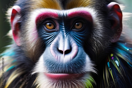 Wallpaper Mural a thoughtful colourful monkey Torontodigital.ca