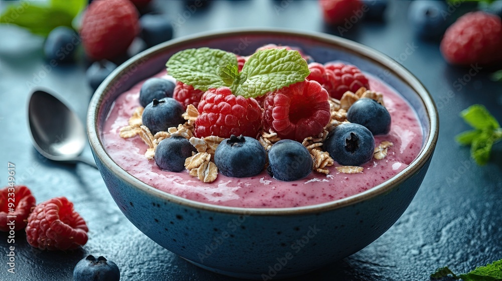 Sweet Fresh berries yogurt. Fresh bowl muesli. Sweet Fresh berries yogurt. Fresh bowl muesli.
