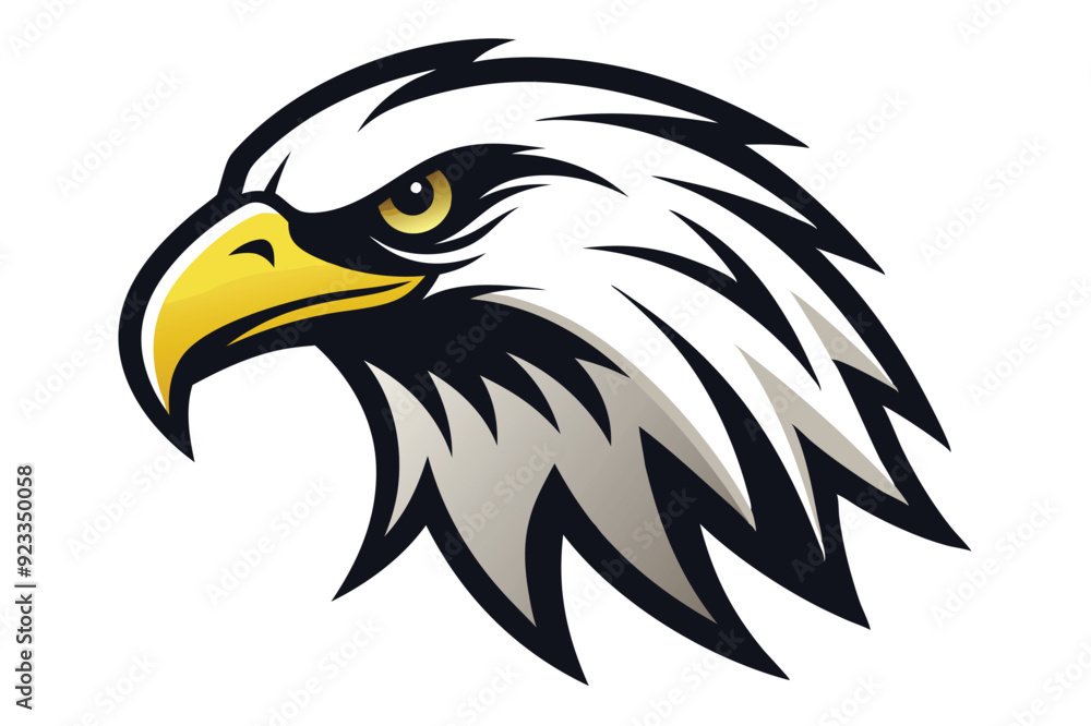 Fototapeta premium eagle head silhouette vector illustration 