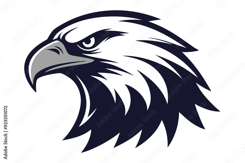 Obraz premium eagle head silhouette vector illustration 