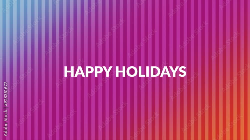 A vibrant, modern design with purple, pink, and blue stripes forming a dynamic background. The words Happy Holidays in bold font catch the eye and suit diverse uses A vibrant, modern design with purple, pink, and blue stripes forming a dynamic background. The words Happy Holidays in bold font catch the eye and suit diverse uses