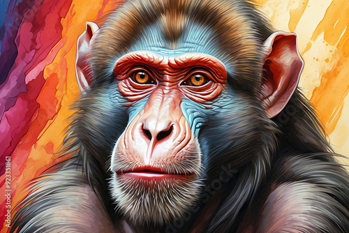 Wallpaper Mural a colourful happy monkey Torontodigital.ca