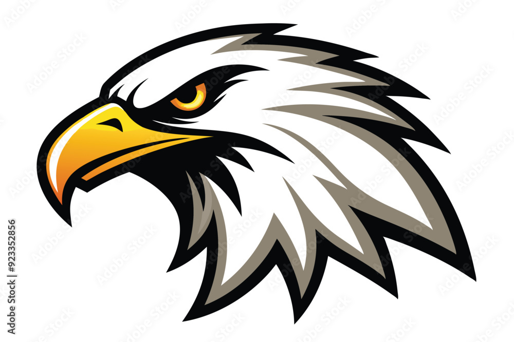 Fototapeta premium eagle head silhouette vector illustration 