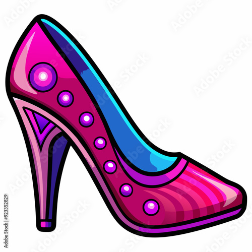 Stylish high heel on a white background silhouette vector illustration